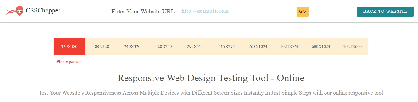 CSSChopper Responsive Web Design Testing Tool